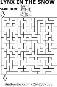 Lynx winter maze game for kids fun activity