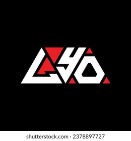 Logo-Design des LYO-Dreiecks mit Dreiecksform. LYO Dreieck Logo Design Monogramm. LYO Dreieck Vektorlogo Vorlage mit roter Farbe. LYO Dreieckslogo Einfach, elegant und luxuriös.