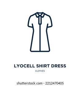 lyocell shirt dress icon from clothes collection. Thin linear lyocell shirt dress, clothes, dress outline icon isolated on white background. Line vector lyocell shirt dress sign, symbol for web and 