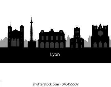 Lyon City skyline in France
