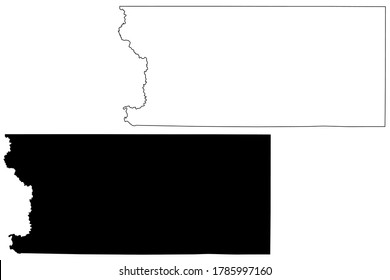 Lyon County, Iowa (U.S. county, United States of America, USA, U.S., US) map vector illustration, scribble sketch Lyon map