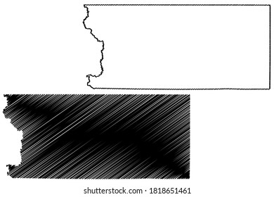 Lyon County, Iowa (U.S. county, United States of America, USA, U.S., US) map vector illustration, scribble sketch Lyon map