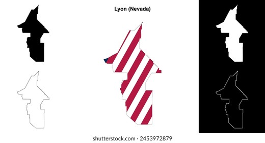 Lyon County (Nevada) outline map set