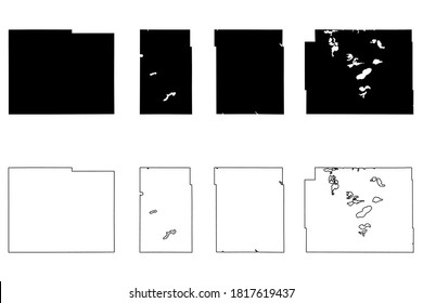Lyon, Lincoln, Mower and Otter Tail County, Minnesota (U.S. county, United States of America, USA, U.S., US) map vector illustration, scribble sketch map