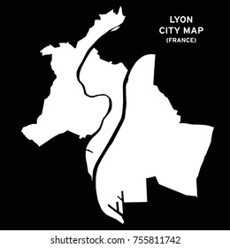 Lyon or Liyon, France city map vector