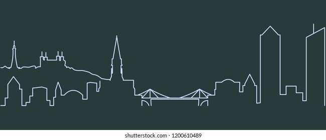 Lyon Single Line Skyline
