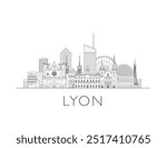 Lyon Skyline cityscape vector illustration