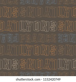 Lyons, France seamless pattern