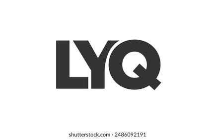 LYQ logo design template with strong and modern bold text. Initial based vector logotype featuring simple and minimal typography. Trendy company identity ideal for businesses brand presence.