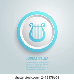 Lyra blue icon vector. Flat icon isolated on the white background. Editable EPS file. Vector illustration