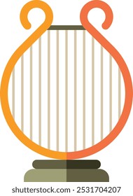 Lyra color icon. Classical orchestra music instrument