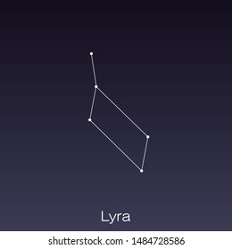 Lyra constellation as it can be seen by the naked eye.