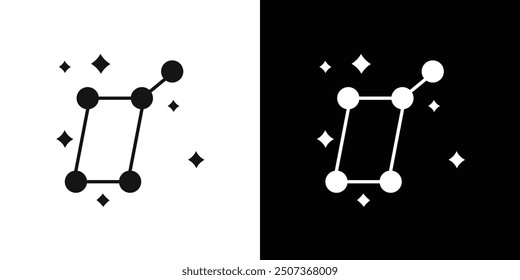 Lyra Constellation icon flat line symbol set.