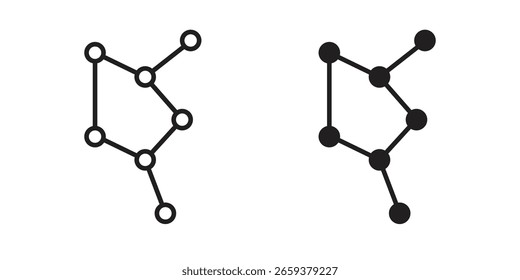 Conjunto de iconos de Lyra Constellation, línea y estilo de glifo negro para el Sitio web de App de alimentos.