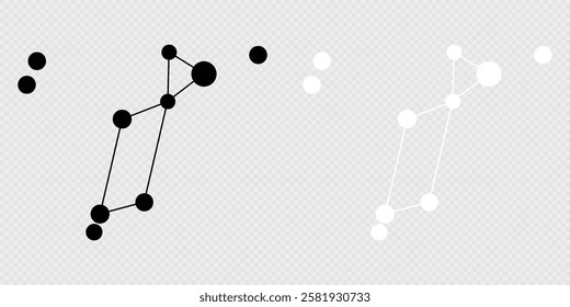 Lyra constellation map set. Vector illustration.