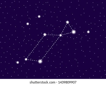 Lyra constellation. Starry night sky. Cluster of stars and galaxies. Deep space. Vector illustration