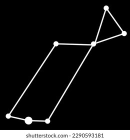Lyra constellation. Stick figure pattern on dark grey background