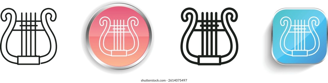 lyra icon. Thin Linear, Regular and Button Style Design Isolated On White Background