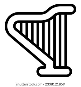 Lyra line icon. Harp symbol, outline style pictogram on white background. Patrick day and music sign for mobile concept and web design. Vector graphics