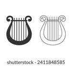 Lyra line icon set vector. Flat icon isolated on the white background. Editable EPS file. Vector illustration