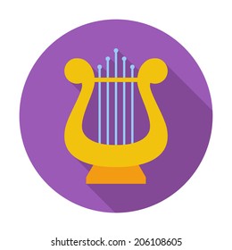 Lyra. Single flat color icon. Vector illustration.