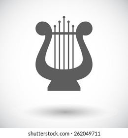 Lyra. Single flat icon on white background. Vector illustration.