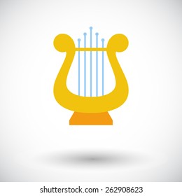 Lyra. Single flat icon on white background. Vector illustration.