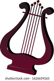 Lyra string instrument. Color Silhouette drawing. Vector illustration