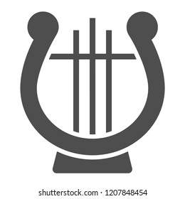 Lyre glyph icon, musical and ancient, harp sign, vector graphics, a solid pattern on a white background, eps 10.