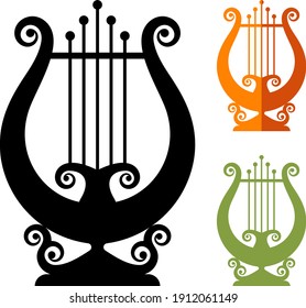 Lyre Greek String Instrument Icon Vector Illustration