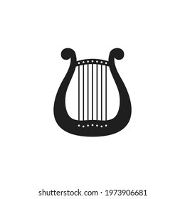 Lyre harp icon flat vector illustration