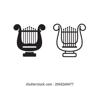 lyre harp musical instrument icon vector for websites