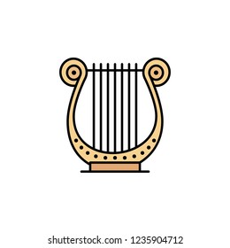 Lyre icon. Element of color ancient greece  icon for mobile concept and web apps. Colored Lyre icon can be used for web and mobile on white background
