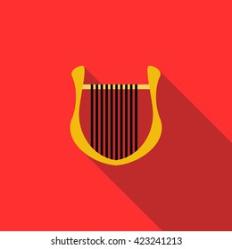 Lyre icon in flat style 