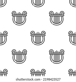 lyre icon pattern. Seamless lyre pattern on white background.