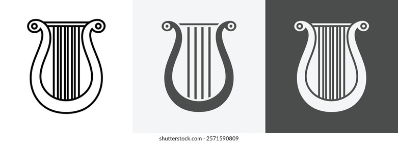 Lyre Icon set vector art