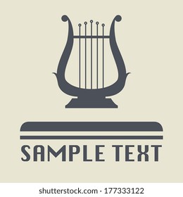 Lyre icon or sign, vector illustration