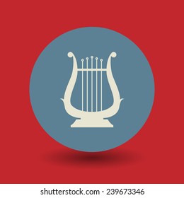 Lyre icon or sign, vector illustration