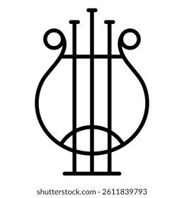 Lyre icon Simple outline vector logo