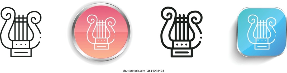 lyre icon. Thin Linear, Regular and Button Style Design Isolated On White Background
