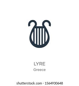 Lyre icon vector. Trendy flat lyre icon from greece collection isolated on white background. Vector illustration can be used for web and mobile graphic design, logo, eps10
