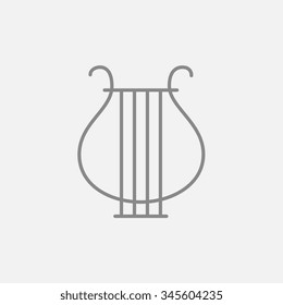 Lyre line icon for web, mobile and infographics. Vector dark grey icon isolated on light grey background.