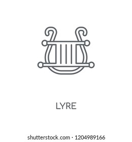 Lyre linear icon. Lyre concept stroke symbol design. Thin graphic elements vector illustration, outline pattern on a white background, eps 10.