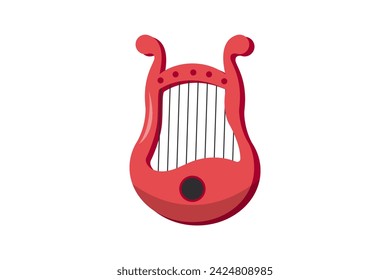 Lyre Musical Instrument Flat Sticker Design