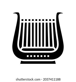 lyre musician instrument greece glyph icon vector. lyre musician instrument greece sign. isolated contour symbol black illustration