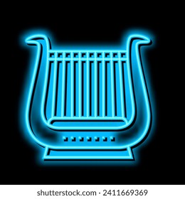 lyre musician instrument greece neon light sign vector. lyre musician instrument greece illustration