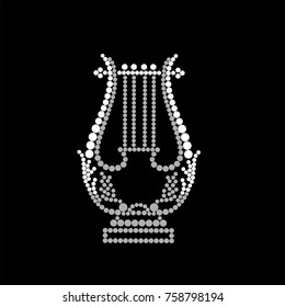 Lyre on a black background