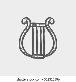 Icono de sketch de letras para web y móvil. Icono de gris oscuro vector dibujado a mano sobre fondo gris claro.