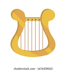 lyre string musical instrument vector illustration isolated icon