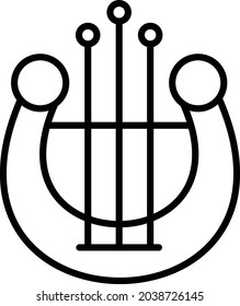 Lyre Vector Line Icon Design
